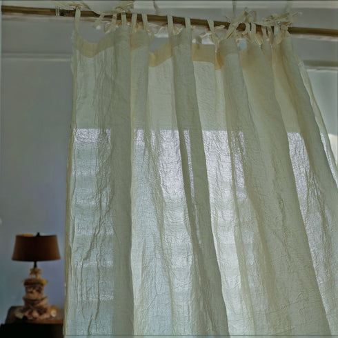 Perdele semi-transparente din pânza creponata amestec de cânepă și bumbac
