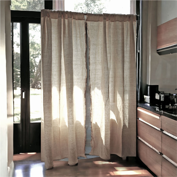Draperii rustice din țesătură naturala din cânepa