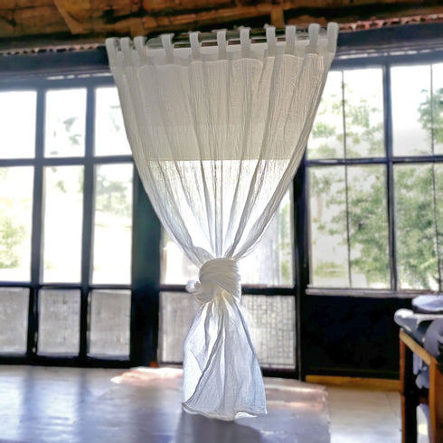 Perdea semi-transparentă din bumbac fiert / Perdele personalizate
