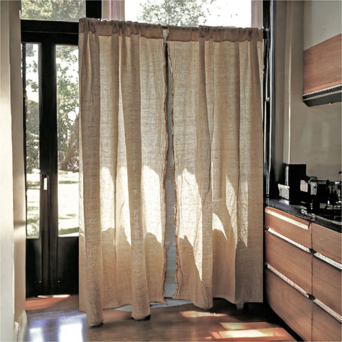 Draperie Rustică din Cânepă și Bumbac