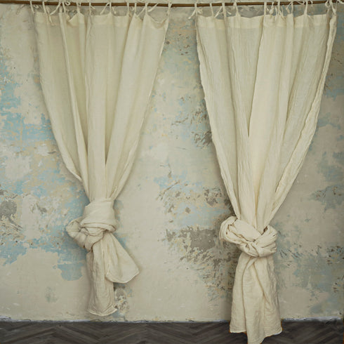 Perdele semi-transparente din pânza creponata amestec de cânepă și bumbac