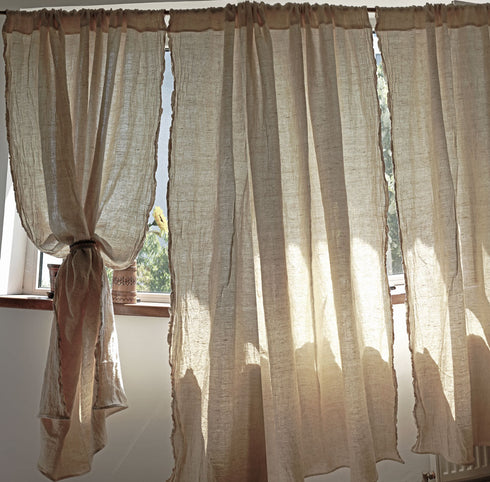 Draperii rustice din țesătură naturala din cânepa