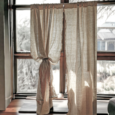 Draperie Rustică din Cânepă și Bumbac