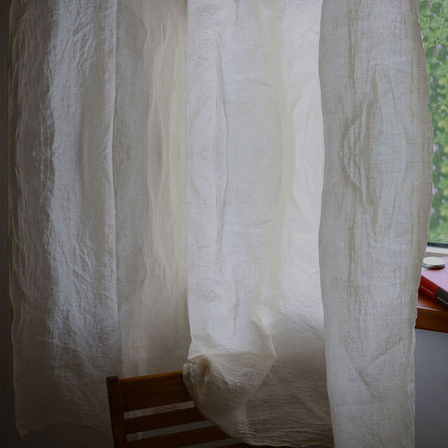 Perdele semi-transparente si extra-large din pânza creponata amestec de cânepă și bumbac
