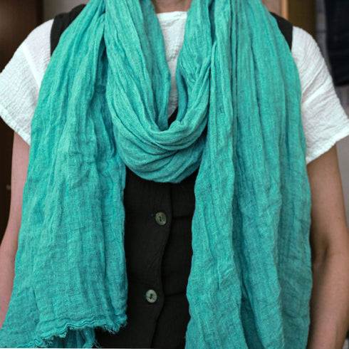 Scarf made of natural fabrics, scarf made of thin, soft leather