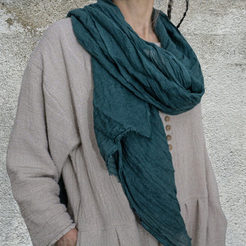 Scarf made of natural fabrics, scarf made of thin, soft leather