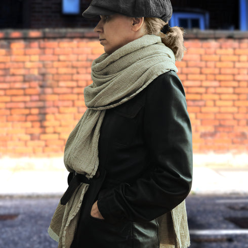 Fular unisex din cânepă moale. Șal moale si elegant