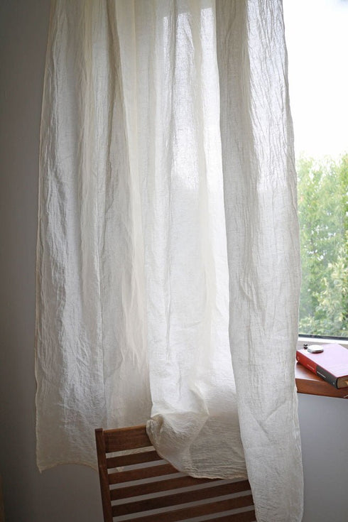 Perdele semi-transparente si extra-large din pânza creponata amestec de cânepă și bumbac