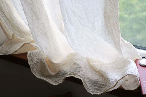 Perdele semi-transparente din pânza creponata amestec de cânepă și bumbac
