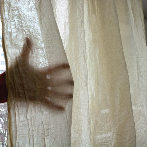 Perdele semi-transparente din pânza creponata amestec de cânepă și bumbac