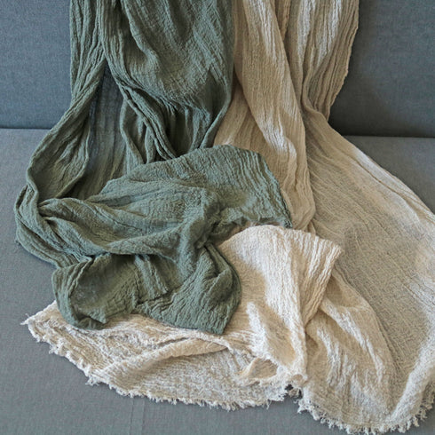 Esarfa unisex din bumbac fiert, creponata si moale