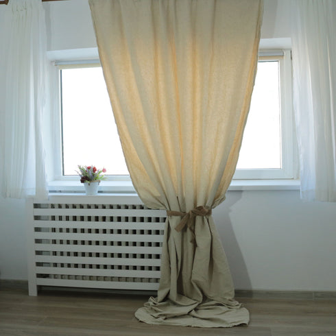 Draperie Rustică din In și Bumbac topit