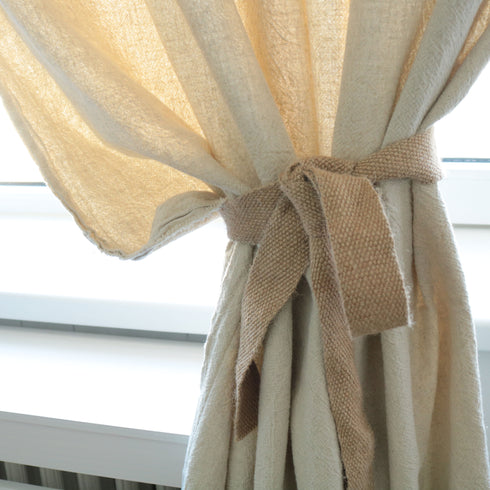 Draperie Rustică din In și Bumbac topit