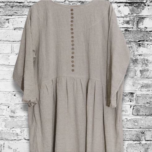 Tunica dama din tesatura naturala. Rochie dama din canepa, cu buzunare.
