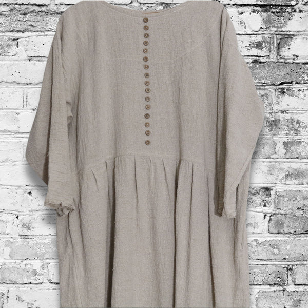 Tunica dama din tesatura naturala. Rochie dama din canepa, cu buzunare.