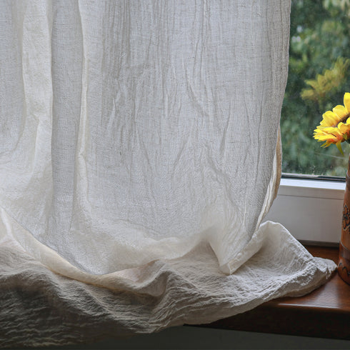 Perdele semi-transparente si extra-large din pânza creponata amestec de cânepă și bumbac
