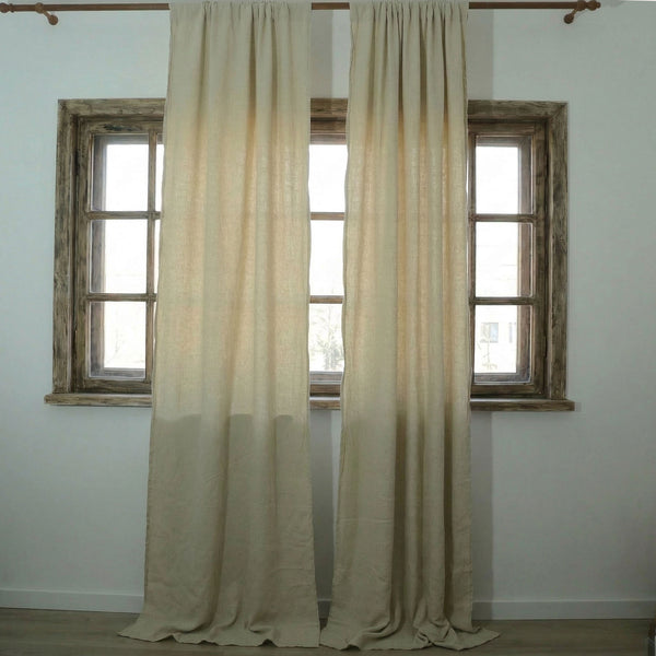 Draperie Rustică din In și Bumbac topit
