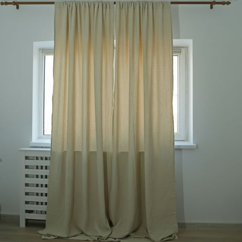 Draperie Rustică din In și Bumbac topit