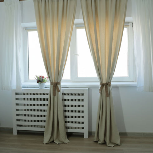 Draperie Rustică din In și Bumbac topit