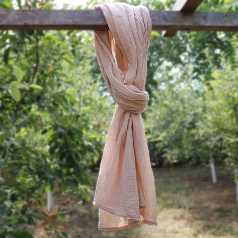 Esarfa din panza topita de bumbac, creponata si moale