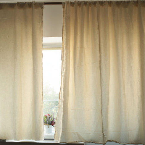 Draperii semi-transparente din bumbac fiert, naturale si unice