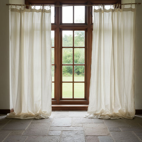 Perdele semi-transparente din pânza creponata amestec de cânepă și bumbac