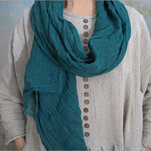 Scarf made of natural fabrics, scarf made of thin, soft leather